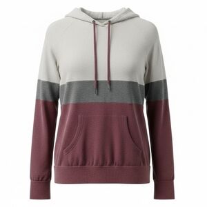 Market & Spruce Colorblock Hoodie Womens Size Large Lightweight Sweatshirt
